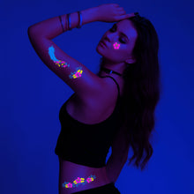 Load image into Gallery viewer, Creative Fluorescent Arm Face Tattoo Stickers Waterproof Club Party Geometric Dragon Rose Luminous Arm Tattoo Stickers