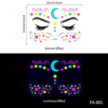 Load image into Gallery viewer, Creative Fluorescent Arm Face Tattoo Stickers Waterproof Music Festival Geometric butterfly Luminous Arm Tattoo Stickers