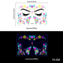 Load image into Gallery viewer, Creative Fluorescent Arm Face Tattoo Stickers Waterproof Music Festival Geometric butterfly Luminous Arm Tattoo Stickers