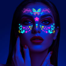 Load image into Gallery viewer, Creative Fluorescent Arm Face Tattoo Stickers Waterproof Music Festival Geometric butterfly Luminous Arm Tattoo Stickers