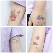 Load image into Gallery viewer, Cute Cartoon Glitter Tattoo Sticker Kids Temporary Tattoo Sticker Girls Waterproof Princess Bear Colorful Tattoo Stickers