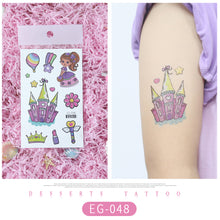 Load image into Gallery viewer, Cute Cartoon Glitter Tattoo Sticker Kids Temporary Tattoo Sticker Girls Waterproof Princess Bear Colorful Tattoo Stickers