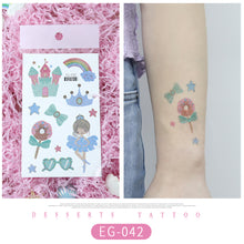 Load image into Gallery viewer, Cute Cartoon Glitter Tattoo Sticker Kids Temporary Tattoo Sticker Girls Waterproof Princess Bear Colorful Tattoo Stickers