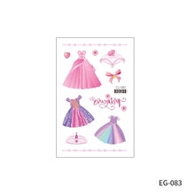 Load image into Gallery viewer, Cute Cartoon Princess Glitter Tattoo Sticker Kids Temporary Tattoo Sticker Girls Waterproof Party Glitter Tattoo Sticker