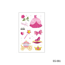 Load image into Gallery viewer, Cute Cartoon Princess Glitter Tattoo Sticker Kids Temporary Tattoo Sticker Girls Waterproof Party Glitter Tattoo Sticker