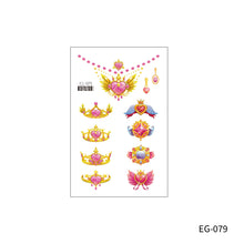 Load image into Gallery viewer, Cute Cartoon Princess Glitter Tattoo Sticker Kids Temporary Tattoo Sticker Girls Waterproof Party Glitter Tattoo Sticker