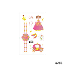 Load image into Gallery viewer, Cute Cartoon Princess Glitter Tattoo Sticker Kids Temporary Tattoo Sticker Girls Waterproof Party Glitter Tattoo Sticker