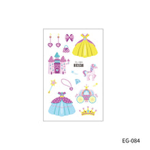 Load image into Gallery viewer, Cute Cartoon Princess Glitter Tattoo Sticker Kids Temporary Tattoo Sticker Girls Waterproof Party Glitter Tattoo Sticker