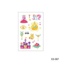 Load image into Gallery viewer, Cute Cartoon Princess Glitter Tattoo Sticker Kids Temporary Tattoo Sticker Girls Waterproof Party Glitter Tattoo Sticker
