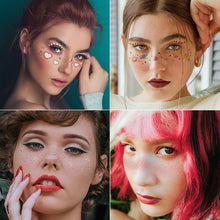 Load image into Gallery viewer, Waterproof Face Tattoo Stickers Heart Freckles Carnival Party Makeup Music Festival Disposable Color Makeup Face Tattoo Stickers