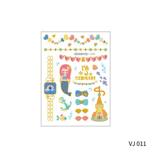 Load image into Gallery viewer, Waterproof and Sweat-proof Gradient Laser Mermaid Tattoo Sticker Cute Cartoon Mermaid Shell Children's Tattoo Sticker