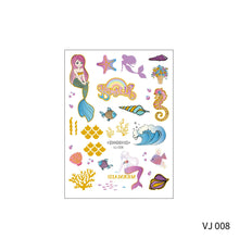 Load image into Gallery viewer, Waterproof and Sweat-proof Gradient Laser Mermaid Tattoo Sticker Cute Cartoon Mermaid Shell Children's Tattoo Sticker