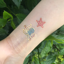 Load image into Gallery viewer, Waterproof and Sweat-proof Gradient Laser Mermaid Tattoo Sticker Cute Cartoon Mermaid Shell Children's Tattoo Sticker