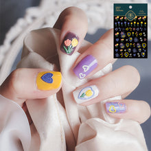 Load image into Gallery viewer, 5D Relief Nail Sticker Creative Tulips Light and Thin Fashion Transparent Nail Enhancement Sticker Back Glue Nail Sticker