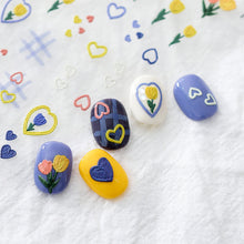 Load image into Gallery viewer, 5D Relief Nail Sticker Creative Tulips Light and Thin Fashion Transparent Nail Enhancement Sticker Back Glue Nail Sticker