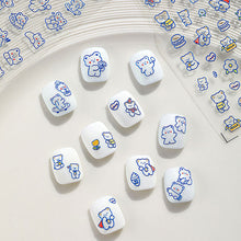 Load image into Gallery viewer, Transparent Relief Nail Sticker Creative Bear Light and Thin Fashion Nail Enhancement Sticker Back Glue Nail Sticker