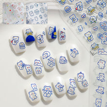 Load image into Gallery viewer, Transparent Relief Nail Sticker Creative Bear Light and Thin Fashion Nail Enhancement Sticker Back Glue Nail Sticker