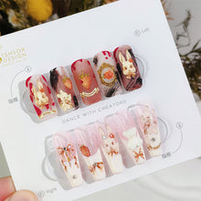Load image into Gallery viewer, Relief and Planar Nail Sticker Creative Rabbit Bow Light and Thin Fashion Nail Enhancement Sticker Back Glue Nail Sticker