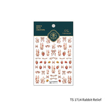 Load image into Gallery viewer, Relief and Planar Nail Sticker Creative Rabbit Bow Light and Thin Fashion Nail Enhancement Sticker Back Glue Nail Sticker