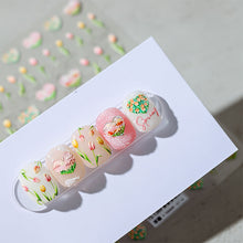Load image into Gallery viewer, Relief and Planar Nail Sticker Spring Tulip Flower Field Light and Thin Fashion Nail Enhancement Sticker Back Glue Nail Sticker
