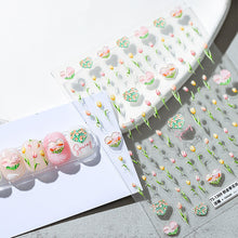 Load image into Gallery viewer, Relief and Planar Nail Sticker Spring Tulip Flower Field Light and Thin Fashion Nail Enhancement Sticker Back Glue Nail Sticker