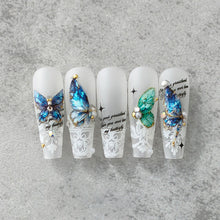 Load image into Gallery viewer, Spring Butterfly Nail Sticker Relief and Planar Light and Thin Fashion Nail Enhancement Sticker Back Glue Nail Sticker