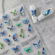 Load image into Gallery viewer, Spring Butterfly Nail Sticker Relief and Planar Light and Thin Fashion Nail Enhancement Sticker Back Glue Nail Sticker