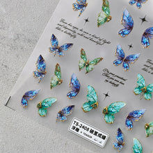 Load image into Gallery viewer, Spring Butterfly Nail Sticker Relief and Planar Light and Thin Fashion Nail Enhancement Sticker Back Glue Nail Sticker