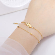 Load image into Gallery viewer, Cute Animal Cat Double-layer Bracelet for Women Titanium Steel Cat Charm Bead Chain Bracelet Trend Jewelry Valentine Gift