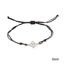 Load image into Gallery viewer, Celtic Knot Jade Thread Bracelet Hollowed-out Double-hole Stainless Steel Woven Red Rope Pendant Bracelet Women Couple's Jewelry