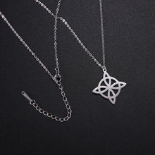 Load image into Gallery viewer, Witchcraft Witch Knot Pendant Necklace Stainless Steel Heart Celtic Knot Amulet Chain Necklace Women Men Vintage Jewelry Gift