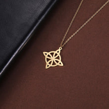 Load image into Gallery viewer, Witchcraft Witch Knot Pendant Necklace Stainless Steel Heart Celtic Knot Amulet Chain Necklace Women Men Vintage Jewelry Gift