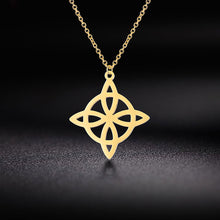 Load image into Gallery viewer, Witchcraft Witch Knot Pendant Necklace Stainless Steel Heart Celtic Knot Amulet Chain Necklace Women Men Vintage Jewelry Gift