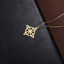 Load image into Gallery viewer, Witchcraft Witch Knot Pendant Necklace Stainless Steel Heart Celtic Knot Amulet Chain Necklace Women Men Vintage Jewelry Gift