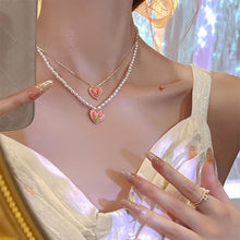 Load image into Gallery viewer, Tulip Necklace Earrings Flower Love Pearl Necklace Collarbone Chain Sweet Versatile Necklace Earrings Jewelry
