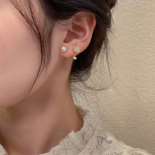 Load image into Gallery viewer, Tulip Flower Pearl Earrings Small Delicate Alloy Ear Studs Earrings Simple Flower Earrings Jewelry Accessories