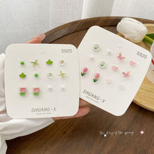 Load image into Gallery viewer, Exquisite Small Tulip Flower One-week Earring Set Temperamental Simple Ear Studs Alloy Earrings Jewelry for Women