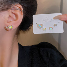 Load image into Gallery viewer, 6pcs/set Colorful Love Earrings Set Alloy Niche Ear Studs Temperamental Versatile Earrings Jewelry Accessories