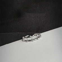 Load image into Gallery viewer, Butterfly Zircon Double Ring Fashion Versatile Opening Adjustable Ring Silver Alloy Ring Jewelry Accessory