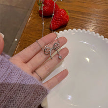 Load image into Gallery viewer, Bowknot Pendant Necklace Temperamental Simple Diamond Clavicle Chain Necklace Alloy Necklace Jewelry