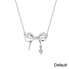 Load image into Gallery viewer, Bowknot Pendant Necklace Temperamental Simple Diamond Clavicle Chain Necklace Alloy Necklace Jewelry