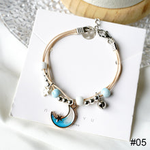 Load image into Gallery viewer, Fashion Versatile Alloy Pendant Bracelet Adjustable Creative Butterfly Star Moon Ceramic Beaded Bracelet Women Jewelry