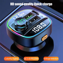 Load image into Gallery viewer, Bluetooth 5.0 FM Transmitter Handsfree Car Radio Modulator MP3 Player With 22.5W USB Super Quick Charge Adapter for Car