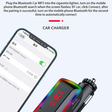 Load image into Gallery viewer, F11 Car Bluetooth 5.0 FM Transmitter Car Charger Fast Charging Card Bluetooth Player Receiver U Disk With Atmosphere Lamp