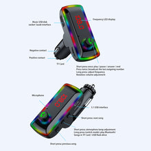 Load image into Gallery viewer, F11 Car Bluetooth 5.0 FM Transmitter Car Charger Fast Charging Card Bluetooth Player Receiver U Disk With Atmosphere Lamp