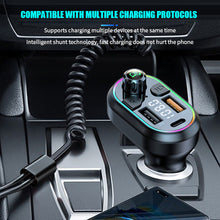 Load image into Gallery viewer, Car Bluetooth 5.0 FM Transmitter Wireless Audio Receiver Car MP3 Player 25W PD Fast Charge With Apple Type-C Port Charging Cable