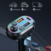 Load image into Gallery viewer, Car Bluetooth 5.0 FM Transmitter Wireless Audio Receiver Car MP3 Player 25W PD Fast Charge With Apple Type-C Port Charging Cable