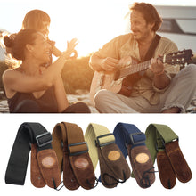 Load image into Gallery viewer, Nylon Guitar Strap Cowhide Head Electric Guitar Folk Guitar Acoustic Guitar Universal Adjustable Guitar Strap