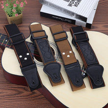 Load image into Gallery viewer, Nylon Guitar Strap Cowhide Head Electric Guitar Acoustic Guitar Universal Adjustable Guitar Strap With Guitar Pick Bag