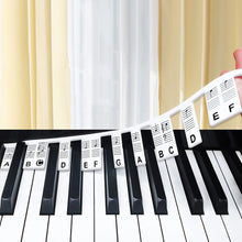 Load image into Gallery viewer, Removable Silicone Overlay Piano Keyboard Notes Guide 61 /88-Key Full Size Reusable